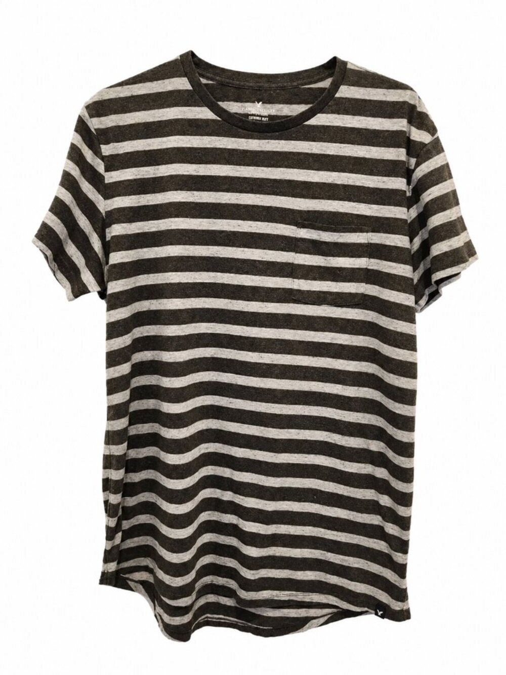 American Eagle Seriously Soft Striped T-Shirt Men’s Large Crew Neck Logo Tee